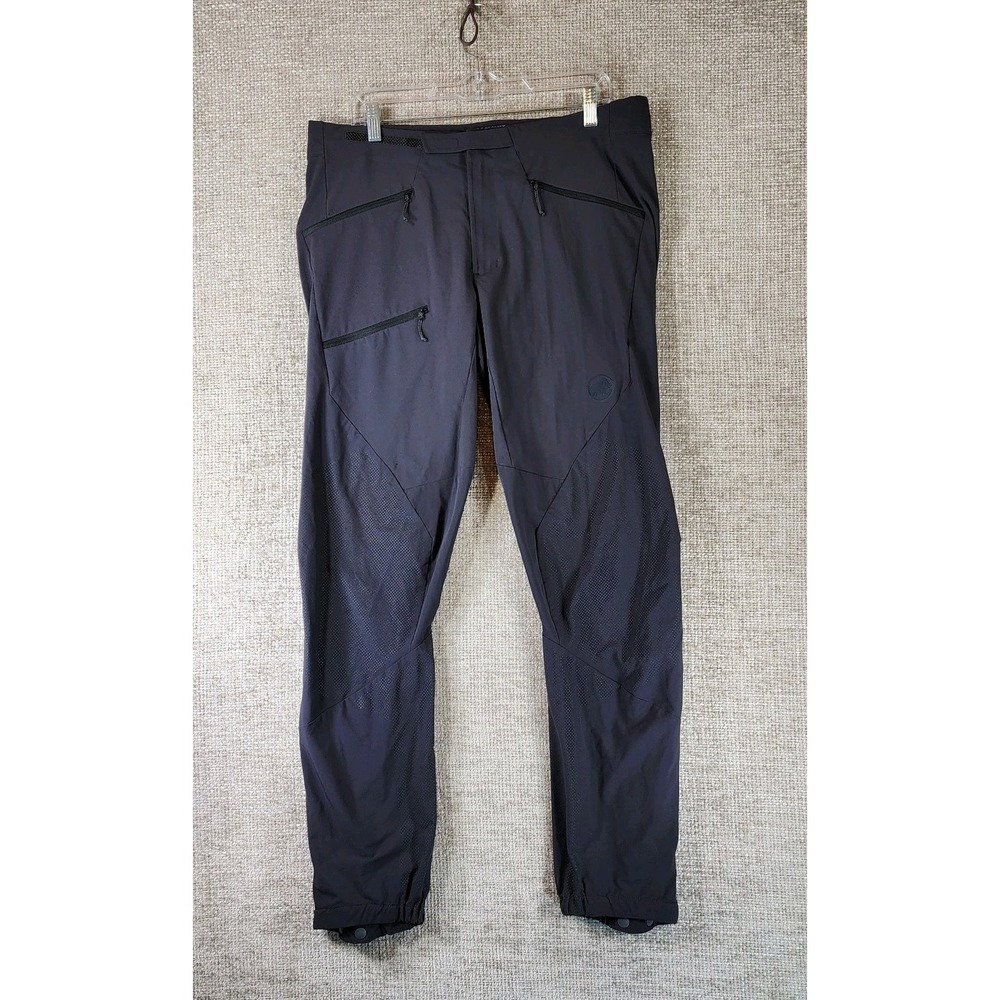 MAMMUT Courmayeur SO Hybrid Softshell Pants Mens XL Black Performance Hiking